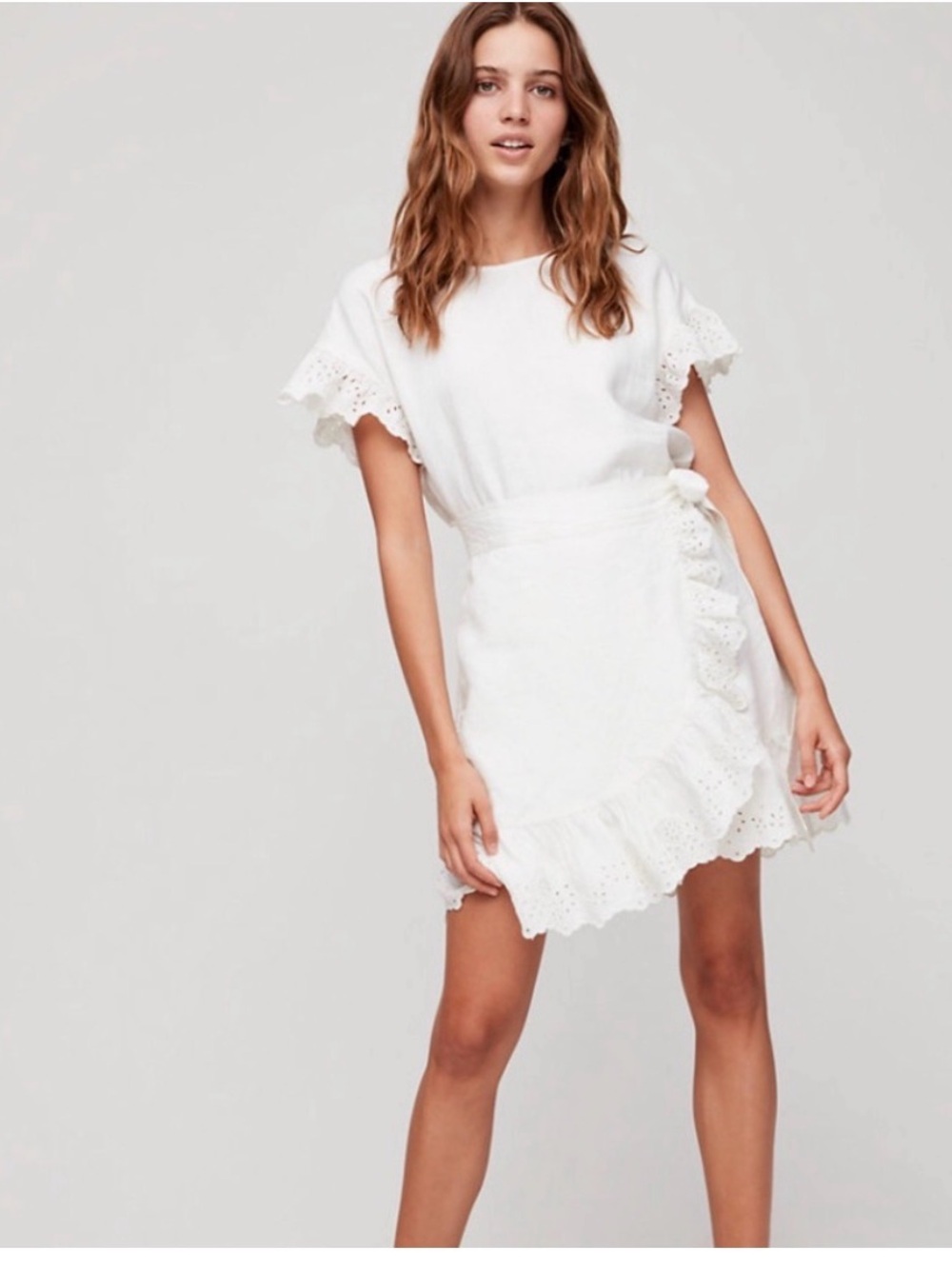 Wilfred Ninette Linen Wrap Dress La Boheme L NWT
